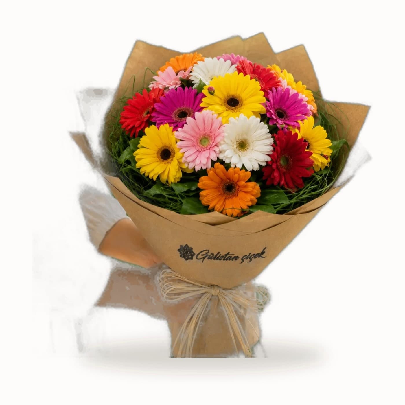 19 Karışık Renk Gerbera Buketi