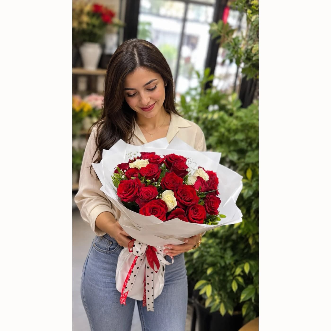 21 kırmızı gül buketi