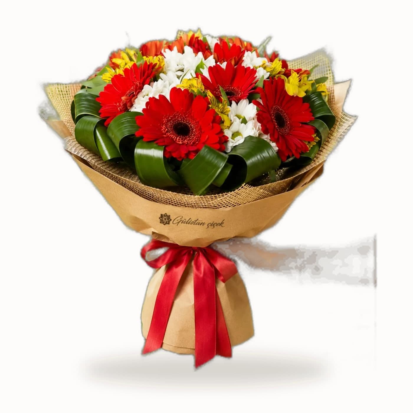 Kırmızı Gerbera ve Krizantem