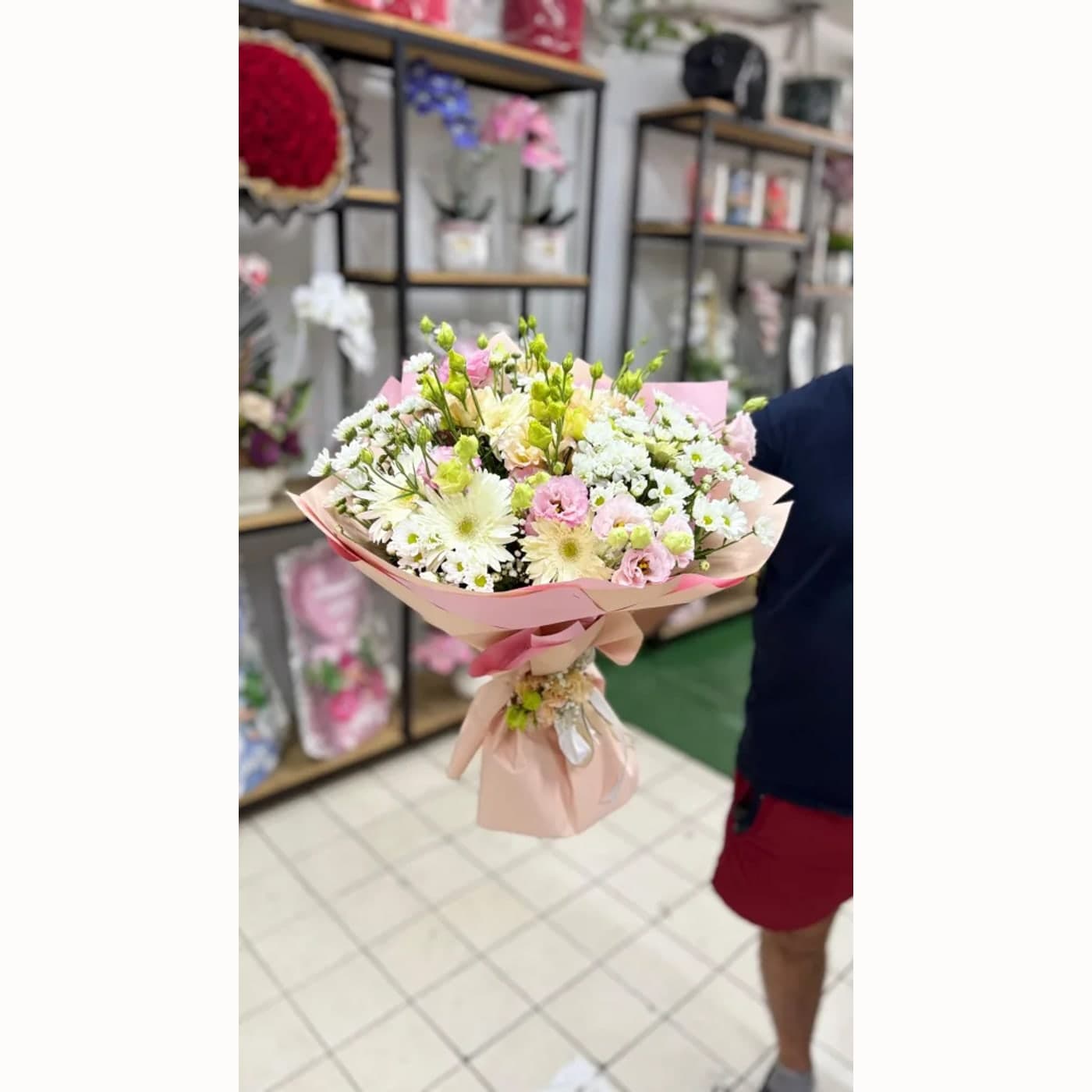 Pembe Beyaz Karışık Buket
